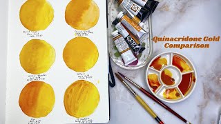 Quinacridone Gold Comparison Holbein Winsor amp Newton Qor Daniel Smith and M Graham [upl. by Chase]