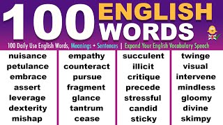 100 Daily Use English Words Meanings  Sentences  Expand Your English Vocabulary Speech  Lesson 2 [upl. by Oiramd]