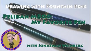 Pelikan M800 My Favorite Fountain Pen Review of two Pelikan M800 pens amp drawing of zinnias [upl. by Esther695]