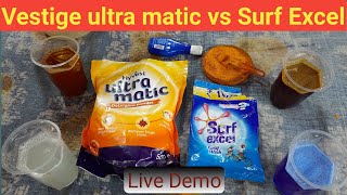 Vestige ultra matic Detergent Demo Video  Vestige vs Surf Excel Demo Video [upl. by Irak]