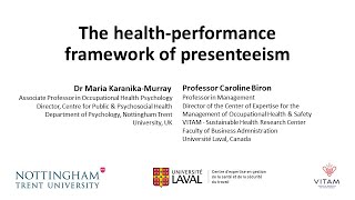 The healthperformance framework of presenteeism [upl. by Esirec]