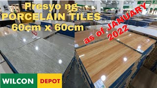 Magkano PORCELAIN TILES 60cm x 60cm sa Wilcon Depot Mexico Pampanga  WOOD DESIGN TILES [upl. by Aneleairam]