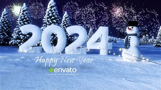 Happy New Year 2024  Countdown Opener  After Effects Template [upl. by Esiuqram846]