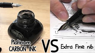 Platinum carbon black ink vs Extra Fine Pilot nib [upl. by Juli]