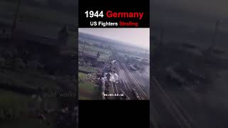 WW2 1944 P47D Thunderbolts Strafing German Ground Targets  4k 60fps Color Sound Design [upl. by Lister]