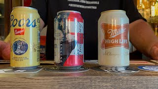 Three Way Taste Challenge  Coors Banquet  Budweiser  Miller High Life [upl. by Atiluap116]