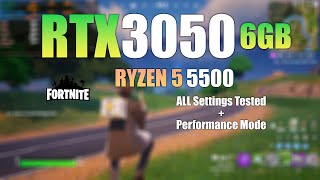 RTX 3050 6GB  Fortnite Performance mode  All Settings Tested [upl. by Sidwell]