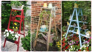 Creative Flowerpot Ladder Projects from Old Materials  Garden Makeover [upl. by Eilema]