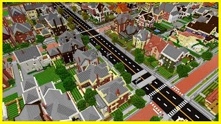 Minecraft PE Maps  Huge Realistic NEIGHBORHOOD City with Download  MCPE 11  10  106 [upl. by Mojgan]