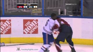 PK Subban vs Zach Bogosian Nov 26 2010 [upl. by Adneram]