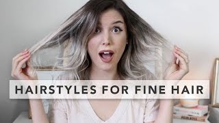 3 Quick and Easy Hairstyles for FINE HAIR [upl. by Akinehc946]