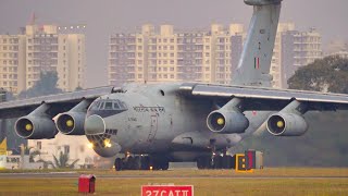 Indian Air Force HEAVY MILITARY TRANSPORT AIRCRAFT  IL76 Takeoff [upl. by Nylavad]