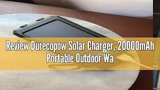 Review Durecopow Solar Charger 20000mAh Portable Outdoor Waterproof Solar Power Bank Camping Exter [upl. by Ifill]