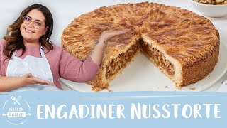 Bündner Nusstorte  Engadiner Nusstorte  Nusskuchen mit Walnüssen 😍🤫 I Einfach Backen [upl. by Ahkeber890]