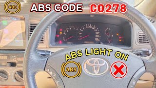 C0278 open circuit in ABS solenoid relay Toyota Corolla SE Saloon 2007 Model [upl. by Alaehs]