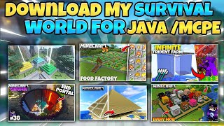 My Survival World For Java  MCPE  Download My World With All Farms [upl. by Semmes]