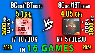 i7 10700K OC vs Ryzen 7 5700x3D Test in 16 Games or i7 10700K vs R7 5800x3D [upl. by Brittan]