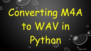 Converting M4A to WAV in Python [upl. by Telimay]