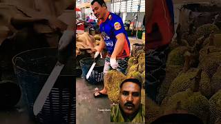 Must Try Thai Giant Jackfruit  Fruit Cutting Skills shorts bangkok foodiemama shortsfeed [upl. by Pontias289]