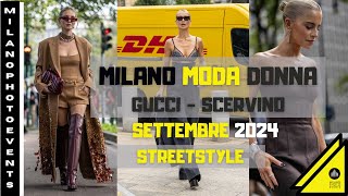 Milano Fashion Week  donna settembre 2024  Gucci amp Ermanno Scervino street style [upl. by Aneahs]