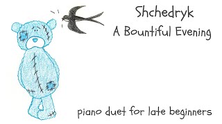 ShchedrykA Bountiful Evening Carol of the Bells piano duet for 4 hands on 1 piano by Piano Comics [upl. by Burgwell]