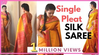 How to drape silk saree with single pleat [upl. by Notgnilliw]