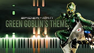 Green Goblins Theme  SpiderMan 2002 Synthesia Piano CoverSHEETS [upl. by Jabin]