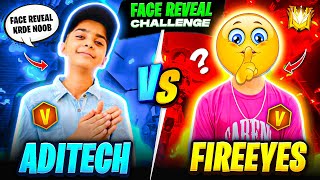 Aditech Vs FireEyes Gaming  Face Reveal Challenge  Garena Free Fire [upl. by Attenweiler]