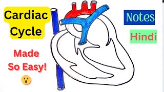 Cardiac Cycle  made SO EASY HINDI Systole Diastole Blood flow in Heart 🫀Notes [upl. by Haikezeh]