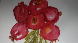 How to draw cranberry water colour Cranberry fruits  how to draw art [upl. by Esinad]