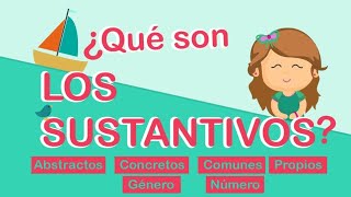 Los SUSTANTIVOS para NIÑOS de primer y segundo grado Propios y comunes concretos abstractos [upl. by Yelnoc799]