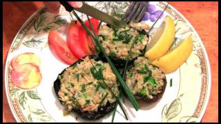 Stuffed Portobello Mushrooms with Creole Crab and Shrimp Appetizer Recipe [upl. by Eahsat]