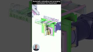 Automatic unloading and arranging mechanism for round bars autocad machine mechanic 3ddesign [upl. by Jegar143]