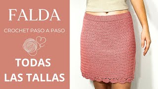 Cómo tejer Falda crochet paso a paso en todas las tallas [upl. by Yuu800]