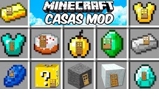 Minecraft  CASAS SECRETAS MOD  Las casas más extrañas que existen [upl. by Bazar36]