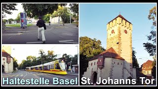 Tram Haltestelle Basel St Johanns Tor Stadt Basel Schweiz 2022 [upl. by Yenittirb]