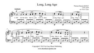 Long Long Ago  Piano Sheet Music [upl. by Ellehsor474]