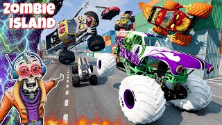 Monster Jam INSANE Zombie Island Adventure 9  Racing Freestyle and High Speed Jumps [upl. by Yerfoeg]