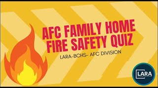 AFC Family Home Fire Safety Quiz [upl. by Esikram502]