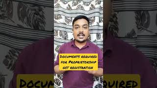 Documents Required for Proprietorship GST Registration  Proprietorship Firm  GST Registration [upl. by Maffa]