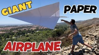 GIANT PAPER AIRPLANE FLIES OFF A CALIFORNIA HILL LEARN TO BUILD THE BIGGEST PAPER PLANE EVER [upl. by Eifos162]