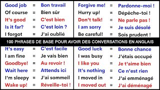 100 PHRASES DE BASE POUR AVOIR DES CONVERSATIONS EN ANGLAIS [upl. by Eitsirhc]