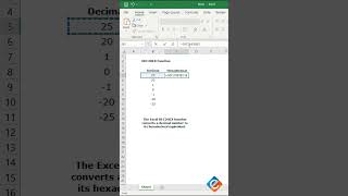 Convert Decimal to Hexadecimal with DEC2HEX in Excel finance excel [upl. by Ot]