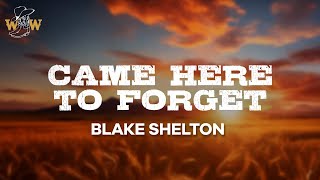 Blake Shelton  Came Here to Forget Lyrics [upl. by Medora926]