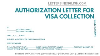 Authorization Letter for Visa Collection  How To Write Authorization Letter to Collect Visa [upl. by Dalenna]