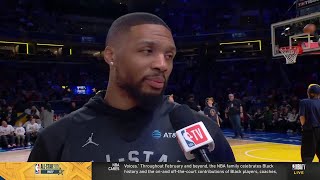 Damian Lillard Interview  2024 NBA AllStar Practice [upl. by Cavallaro384]