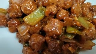 Soya Manchurian recipeDry Soya ManchurianSoya chilliSoya chunks Manchurian😊 [upl. by Cutlerr]