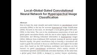 Local–Global Gated Convolutional Neural Network for Hyperspectral Image Classification [upl. by Notserk]