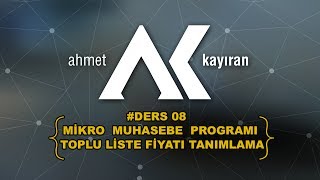 Mikro Muhasebe Programı Toplu Liste Fiyatı Tanımlama Ders08  Mikro Yazılım [upl. by Haile957]