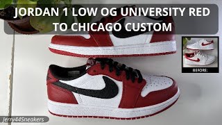 Jordan 1 Low University Red to Chicago Custom [upl. by Dotson]